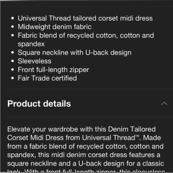 Women's Denim Tailored Corset
Midi Dress - Picture 4 of 8